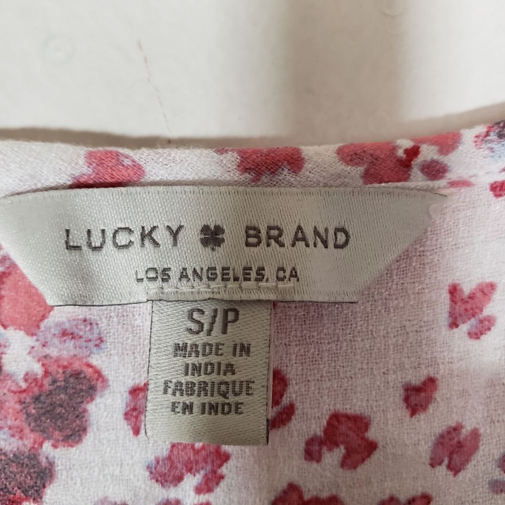 Lucky Brand Abstract Print Long Sleeve Chiffon Flowy Casual Blouse Size S - Picture 2 of 7